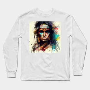 Powerful American Native Woman #2 Long Sleeve T-Shirt